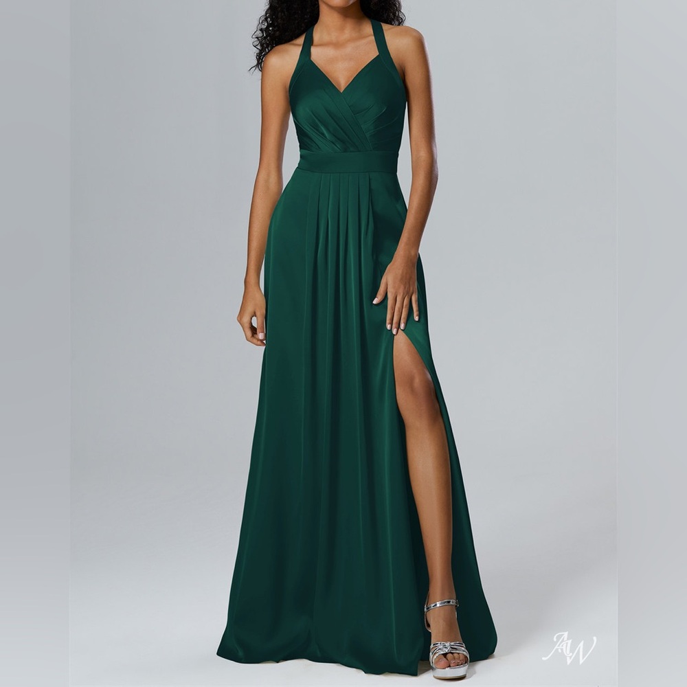 AW Bride - AW Theresa Dress -Hunter Green - Satin Charmeuse - Size: 8